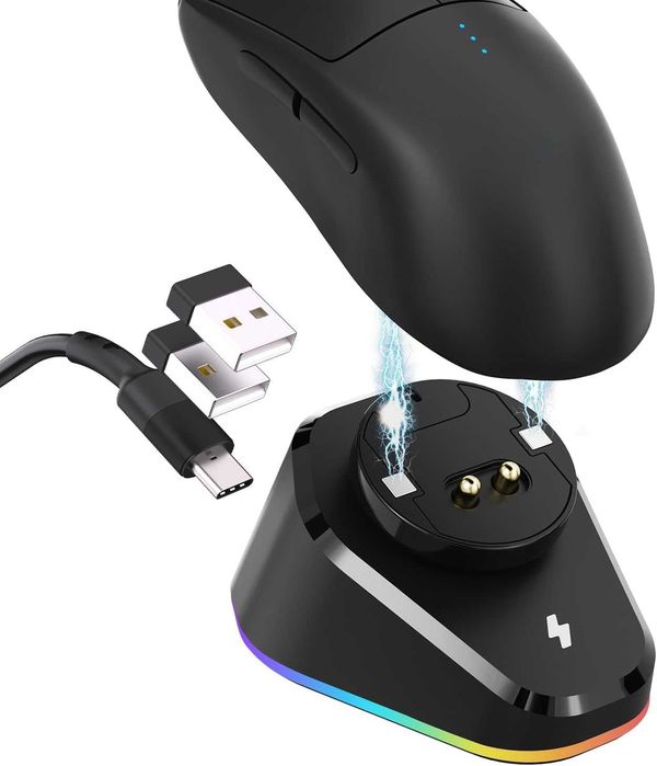 Stacja ładująca RGB do myszy Logitech G Pro X Superlight G502 G703 G903 Razer DeathAdder Viper Basilisk