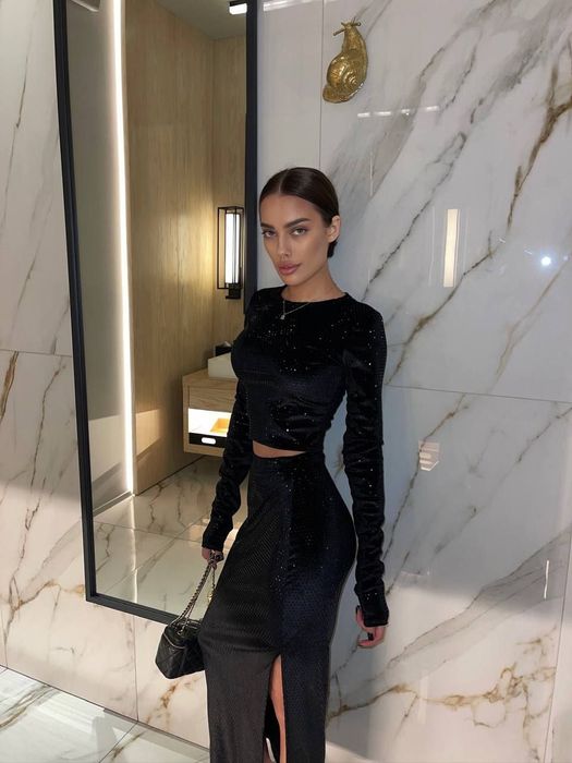 Костюм лонгслів та спідниця