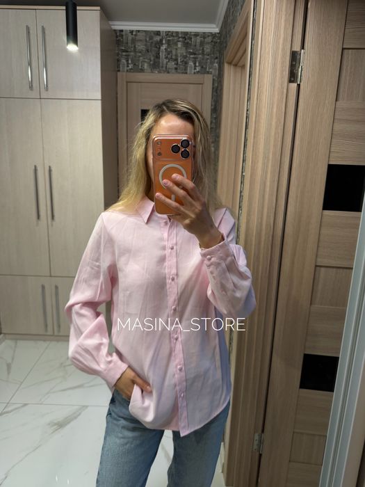 Нова жіноча рожева сорочка Zara XS рубашка блуза оригінал Зара