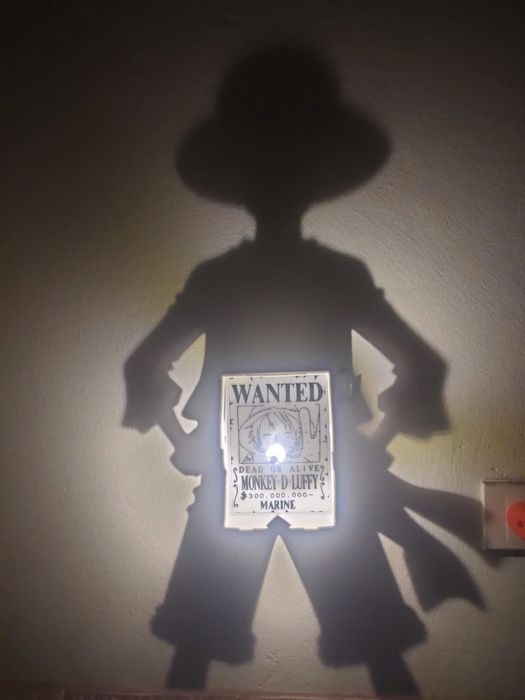 Теневая лампа / ночник One Piece (Луффи, WANTED)