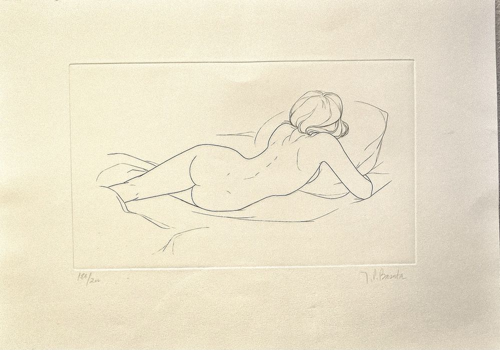 Serigrafia de nu de José Pedro Barata