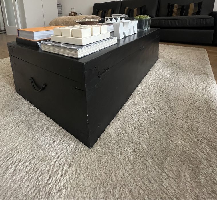 Mesa centro baú madeira maciça