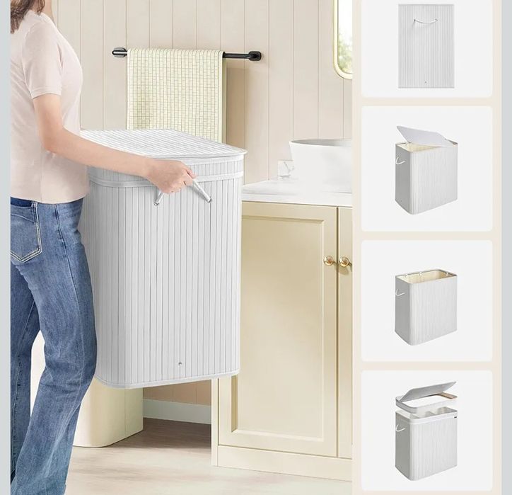 kosz na pranie, biały