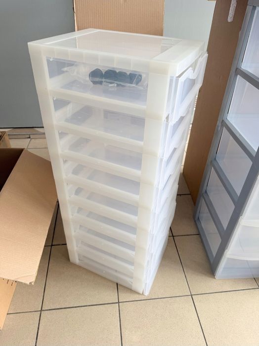 Iris Ohyama Plastikowy regał organizer do przechowywania 9 szuflad
