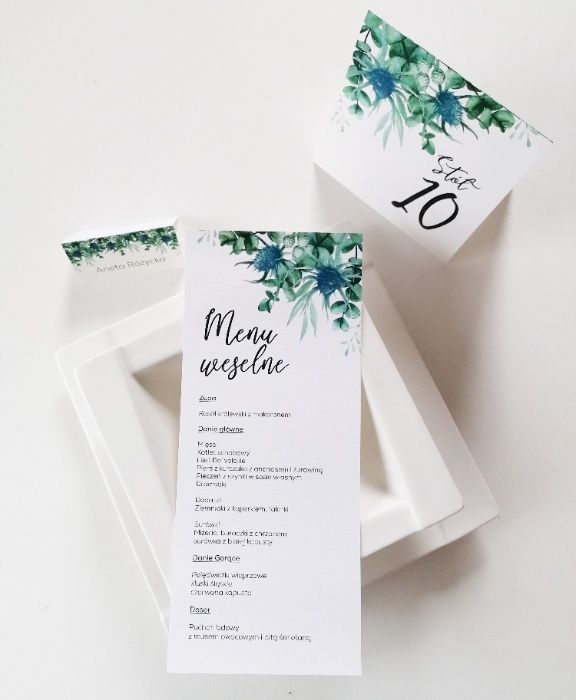 Menu ślubne w stylu boho OSET I EUKALIPTUS