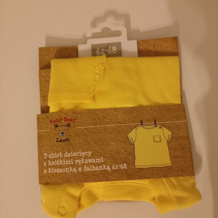 T-shirt dziecięcy bluzka z krótkim rękawem z kieszonką Baby Bear Leon