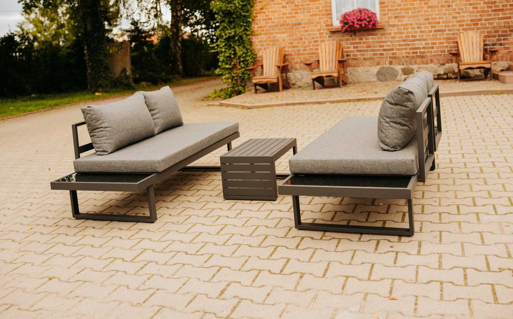 meble ogrodowe nowe narożnik sofa konstrukcja aluminiowa