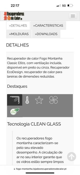 Recuperados de calor ventilado - Fogo Montanha