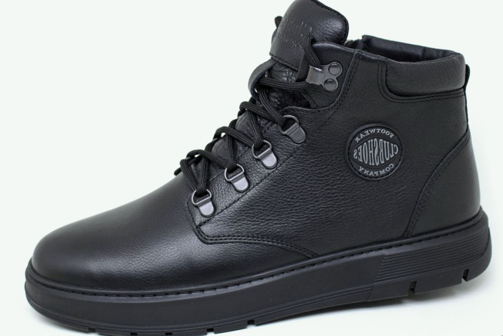 Зимние кожаные мужские полуботинки, на замочке ( стиль Salamander)