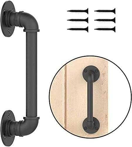 CCJH klamka do drzwi przesuwnych w stylu retro, 1 szt., czarna