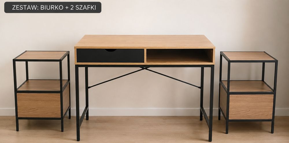 Biurko trappedal i 2 szafki nocne