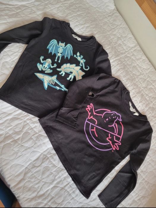 Bluzki H&M na Halloween rozm. 110/116
