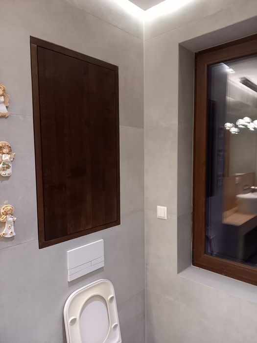 Dębowe meble łazienkowe, szafka pod umywalkę