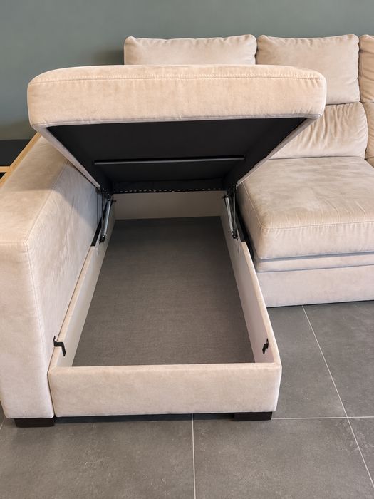 Sofá com Chaise Longue e Baú de Arrumação | 280 cm
