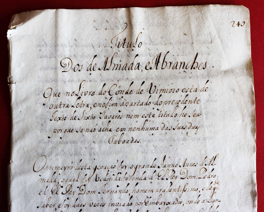 Título Dos de Almada e Abranches, genealogia, Sisto Tavares, 1508