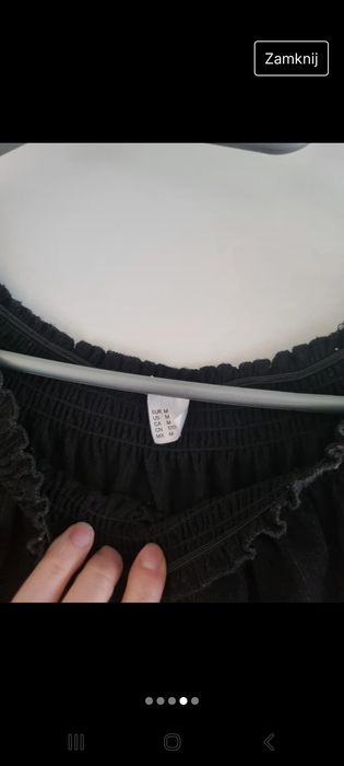 Bluzka hiszpanka, czarna h&m