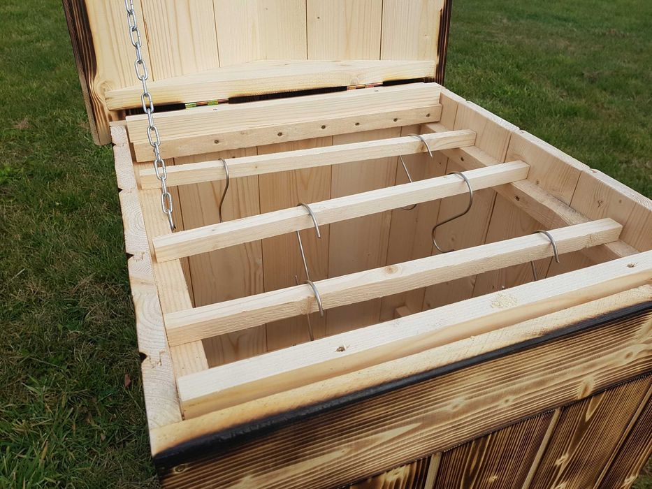 Wędzarnia drewniana LEO MIDI wędzok wędzarka piec stolik komplet