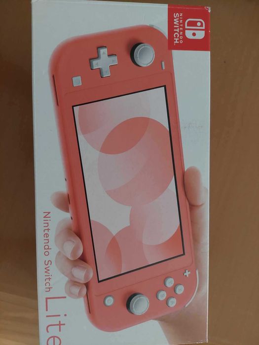 Konsola Nintendo Switch Lite (coral)+ 3 gry: Kao, Smerfy, Sponge Bob