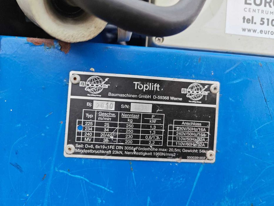 Winda drabina dekarska Bocker TopLift 250kg 12-22m wciągarka Wyciąg dekarski budowelany skośny do dachówki papy innych materiałów nr.30