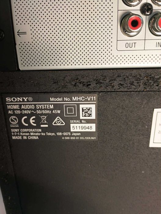 Głośnik Sony MHC-V11  przenośny bluetooth Radio FM MP3 CD USB LED