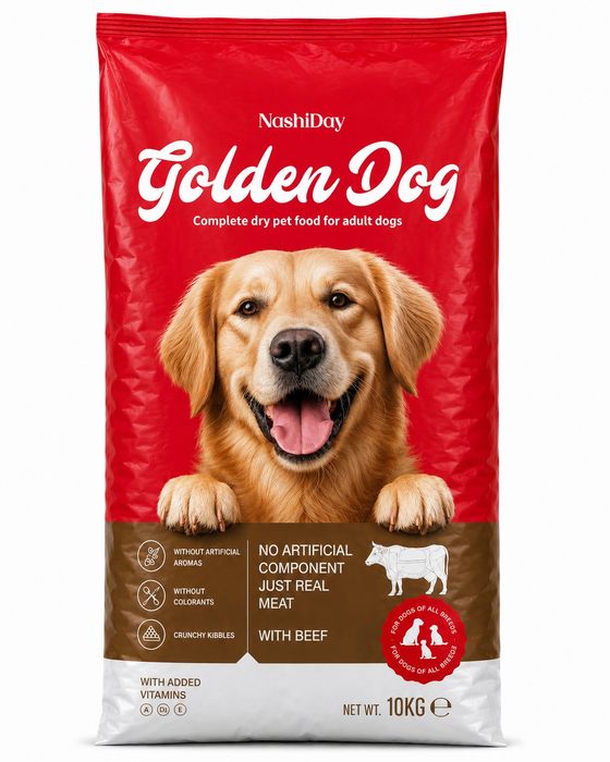 Корм для собак 10кг собачий корм Golden dog з куркою та яловичиною