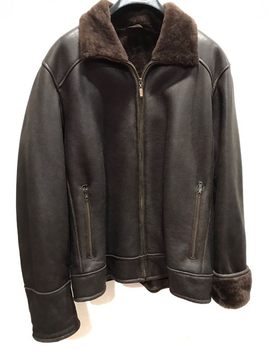 Чоловіча шкіряна дублянка з овчини. Розмір - 2XL