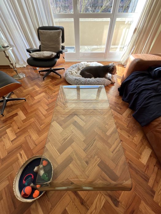 Mesa vidro curvado - design de luxo (estilo Roche Bobois ou Fiam)