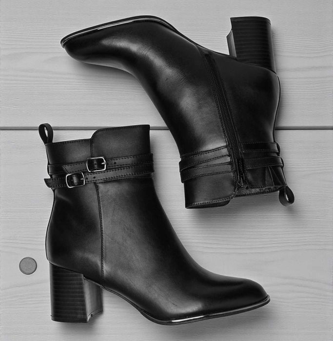 Lasocki Botki skórzane czarne nowe rozmiar 39