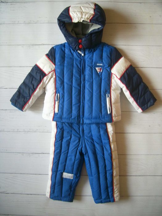 Зимний пуховый комбинезон на мальчика chicco(р.80-86)+шапка