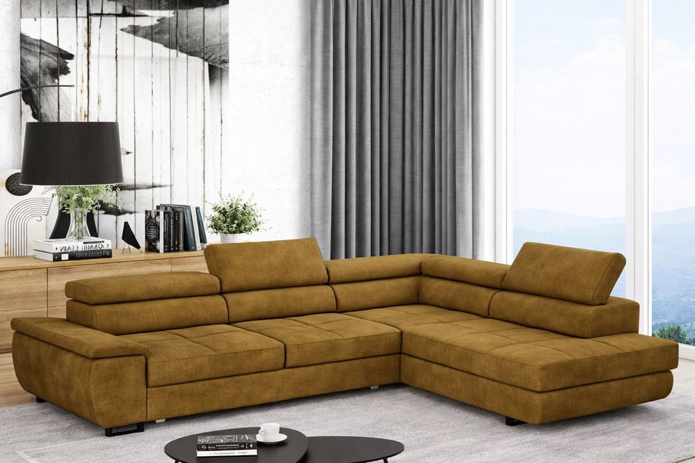 Narożnik Anton prosto od producenta regulowane zagłówki funkcja spania