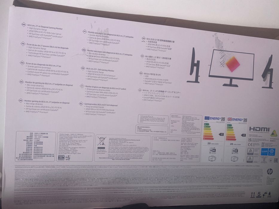 Monitor para jogos com diagonal de 68,6 cm , 27 polegada
