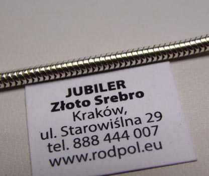 Srebrny łańcuszek okrągła linka żyłka 48 cm. 2,4 mm.