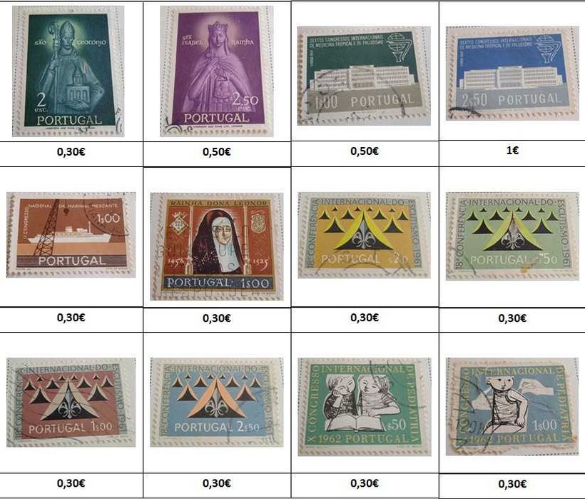 Vários Selos de Portugal 1898 a 1966