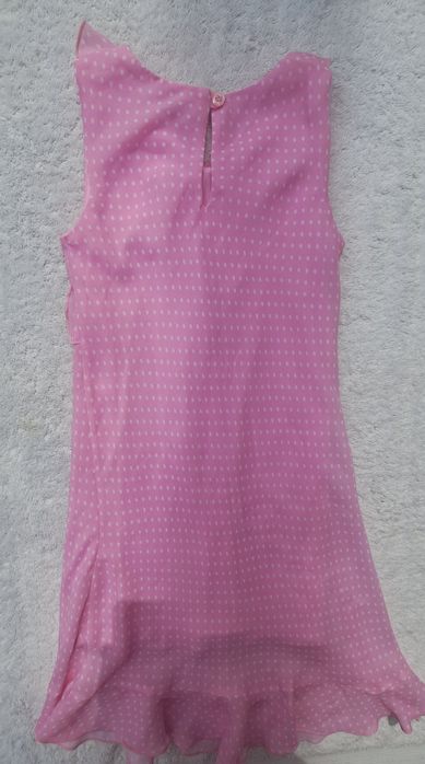 Sukienka dziewczęca 116 różowa letnia tiulowa na ramiączka elegancka