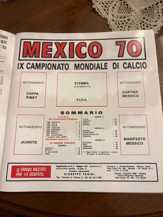 caderneta Panini México 70