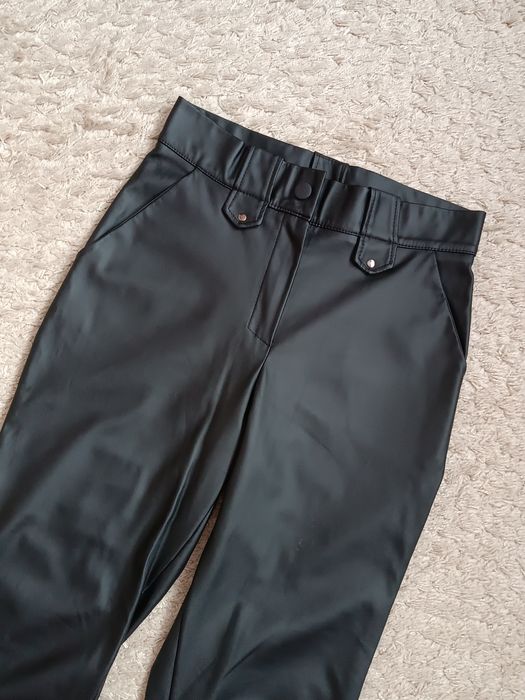 Шкіряні штани жіночі висока талія