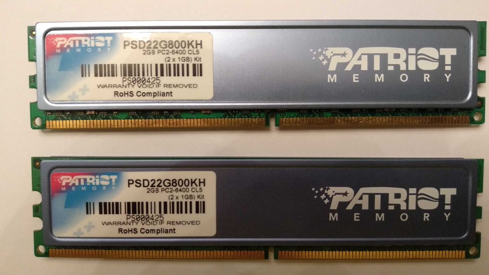 Pamięć Patriot PSD22G800KH 2GB 2x1GB PC2-6400 CL5