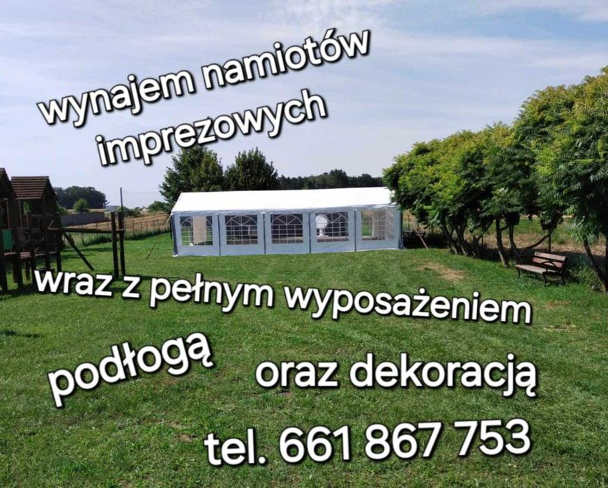 Namioty imprezowe, dmuchane zjeżdżalnie, maskotki, dekoracje - wynajem