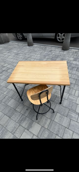 Biurko kullaberg ikea loft sosnowe metalowe 110x70