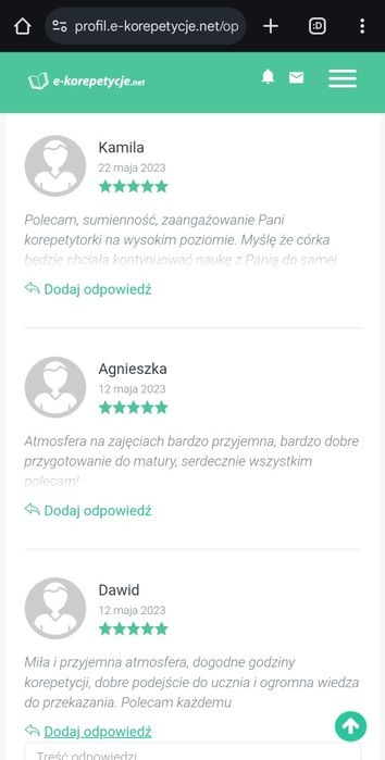 Korepetycje /zajęcia do MATURY  język polski