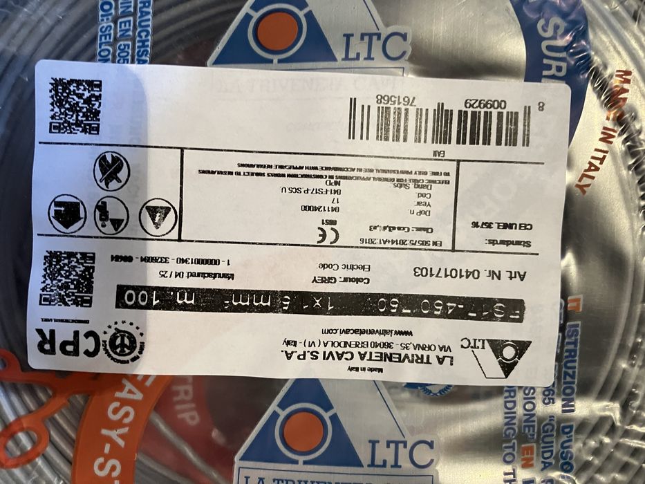 6 Bobines Fil eletrico 1.5mm