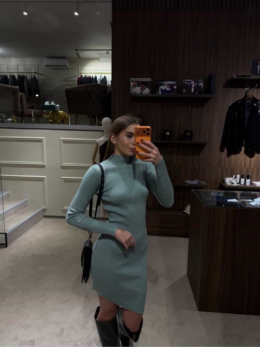 Сукня бренду Gasanova міні в’язана коричнева bazhane