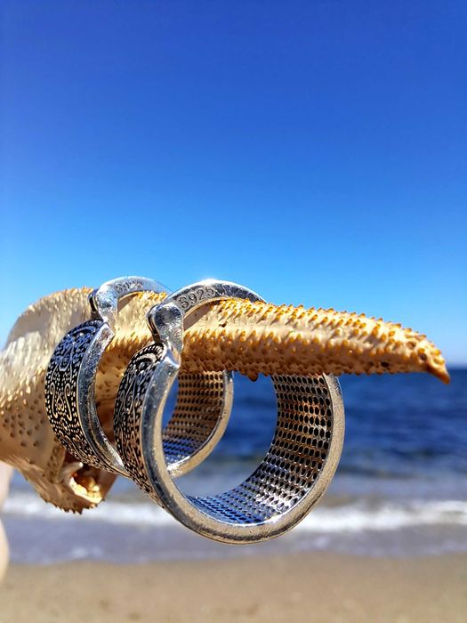 Сережки срібні кільця 15мм sterling silver 925
