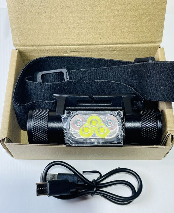 Фонарь налобный пятидиодный SOLOLANDOR HD05 USB