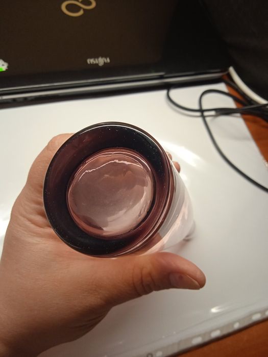 Ваза, бутылка ручной работы. Стеклянная ваза. Вдувное стекло