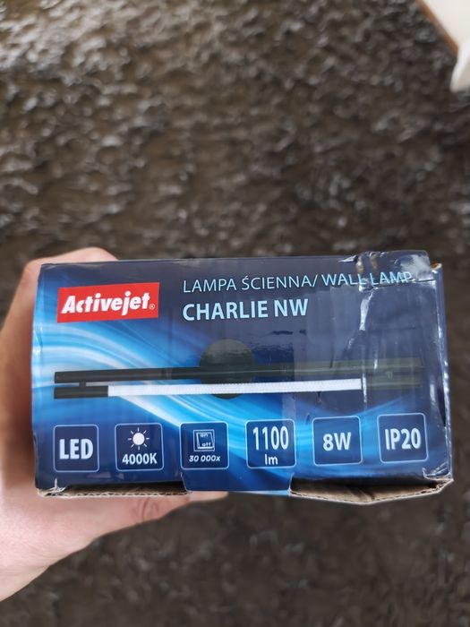 Nowoczesny kinkiet ścienny LED Activejet CHARLIE NW 80cm czarny NOWY