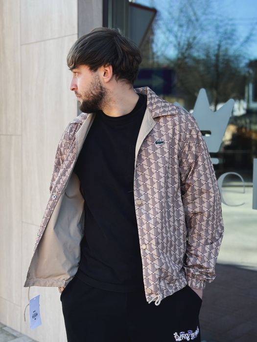 Куртка овершот Lacoste monogram двохстороня 3 КОЛЬОРИ Монограм Лакост