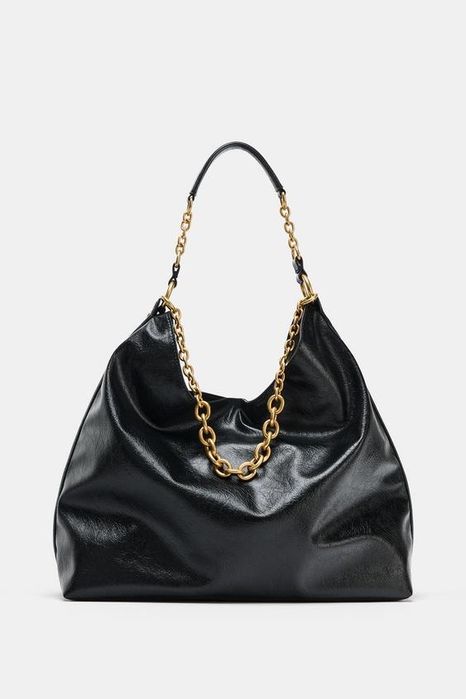 Nowa skórzana torebka marki Zara Maxi Bucket Bag