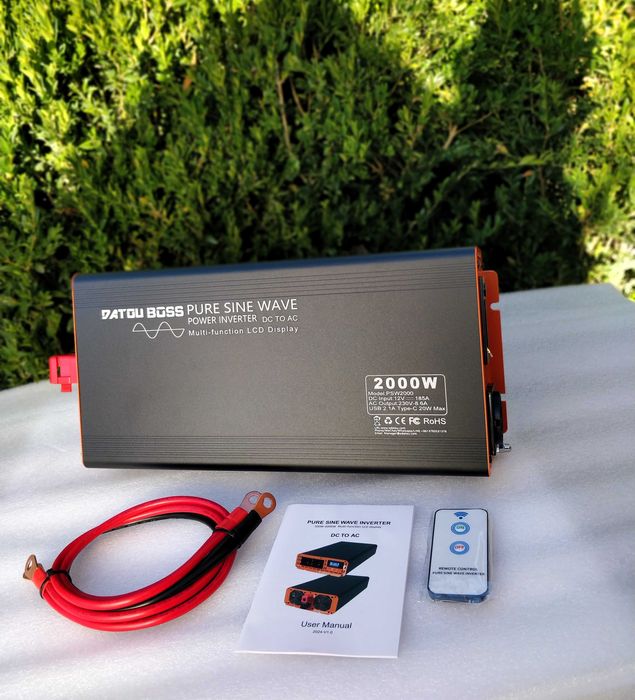 Inversor Onda Senoidal Pura 12/24/230V — 1000W / 1500W / 2000W + LCD