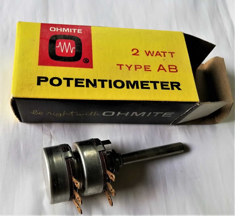 Potenciometro duplo Ohmite  .1 Meg Ohm 10K